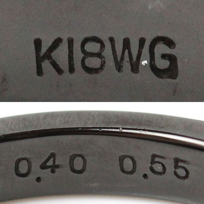 K18WG ホワイトゴールド リング・指輪 ガーネット0.40ct ルビー0.55ct 12号 3.4g ブラックコーティング レディース【中古】【美品】