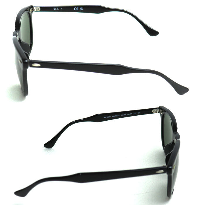 Ray-Ban レイバン HAWKEYE ホークアイ サングラス ブラック グリーン RB2298F ユニセックス 901/31 54□21 145 3N 【中古】