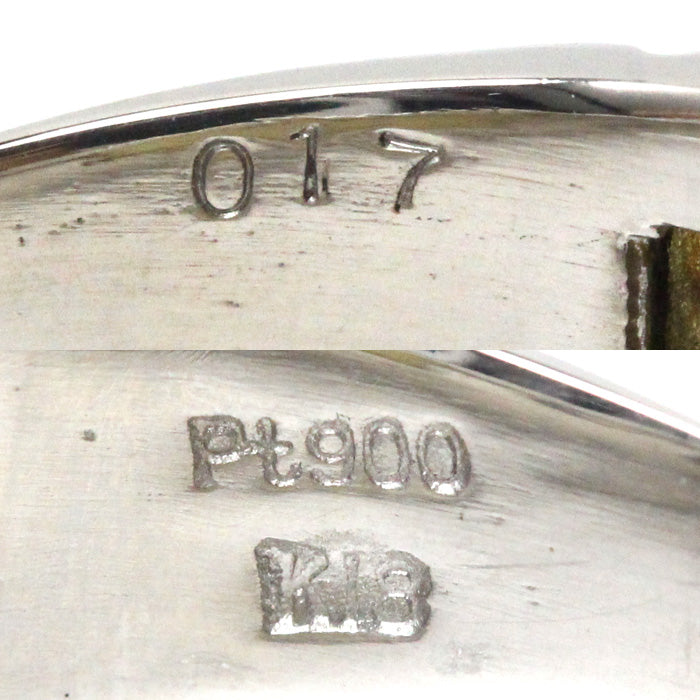 Pt900プラチナ K18YG イエローゴールド リング・指輪 ダイヤモンド0.17ct 15号 16.2g メンズ【中古】【美品】