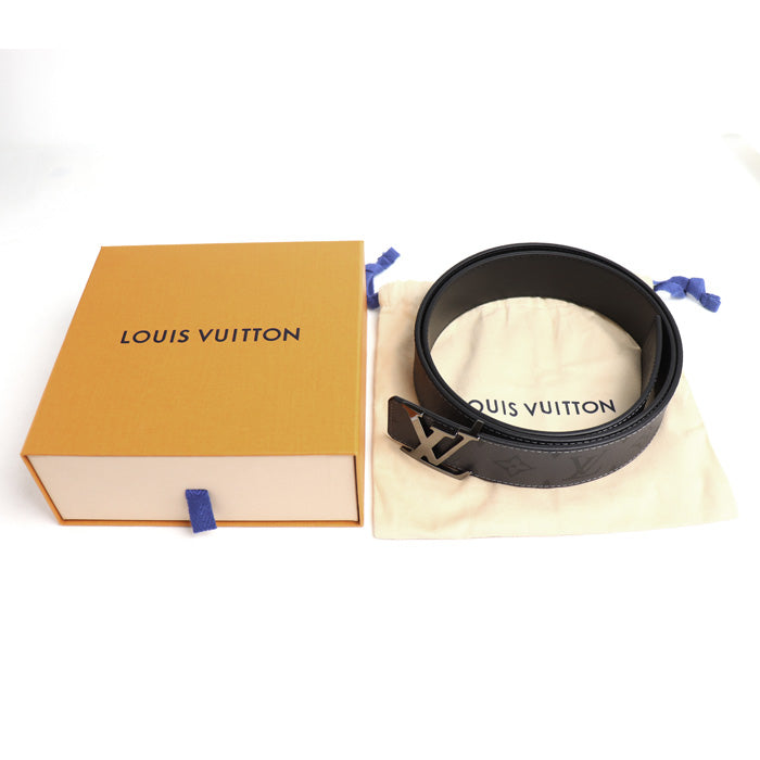 LOUIS VUITTON ルイ・ヴィトン LV イニシャル 40MM リバーシブル ベルト モノグラム・エクリプス リバース  グレー ブラック M0285S AC3203 メンズ【中古】【極美品】