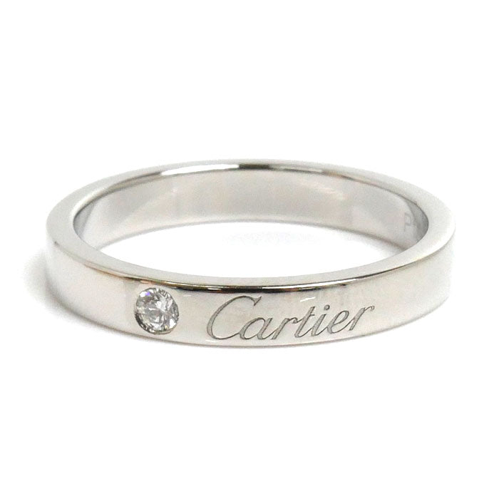 CARTIER カルティエ Pt950プラチナ Cドゥ エングレーブド 1Pダイヤ リング・指輪 B4051352 ダイヤモンド 12号 52  4.9g レディース – 古恵良質店