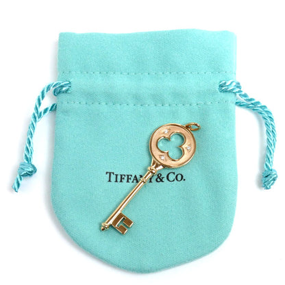 TIFFANY&Co. ティファニー K18PG ピンクゴールド クローバーキー 3Pダイヤ ペンダントトップ ダイヤモンド 7.2g レディース【中古】【美品】