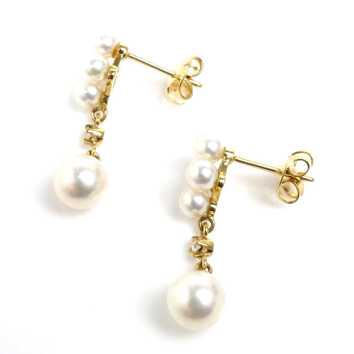 MIKIMOTO ミキモト K18YG イエローゴールド ピアス PE-768PK アコヤパール約3.5～6.5mm 3.1g レディース –  古恵良質店