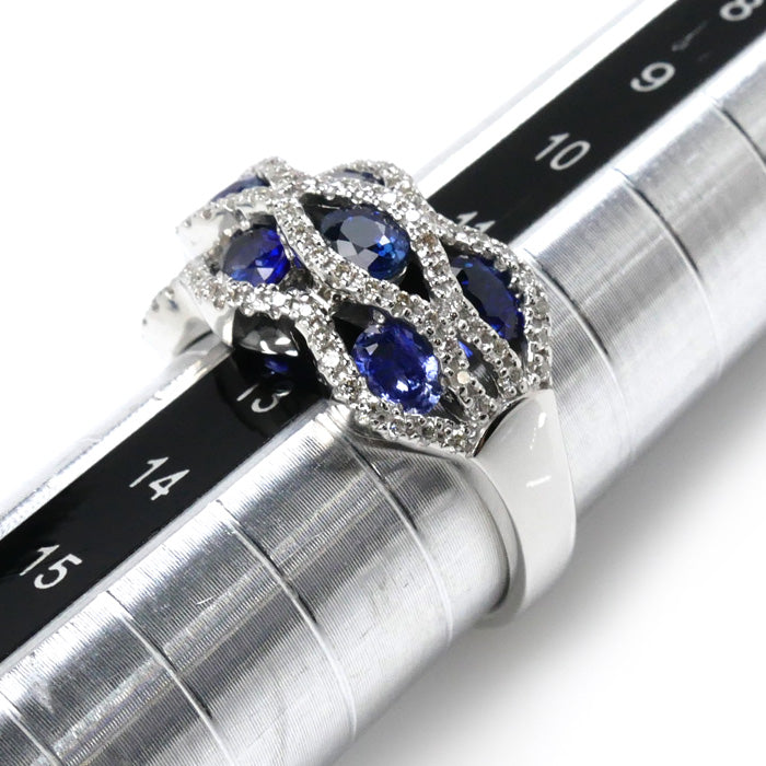 Pt900プラチナ リング・指輪 サファイア2.16ct ダイヤモンド0.35ct 12号 7.6g レディース【中古】【美品】