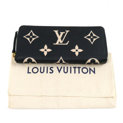 LOUIS VUITTON ルイ・ヴィトン ポルトフォイユ・クレマンス 長財布 ラウンドファスナー モノグラム・アンプラント ブラック M82338 IC レディース【中古】【極美品】