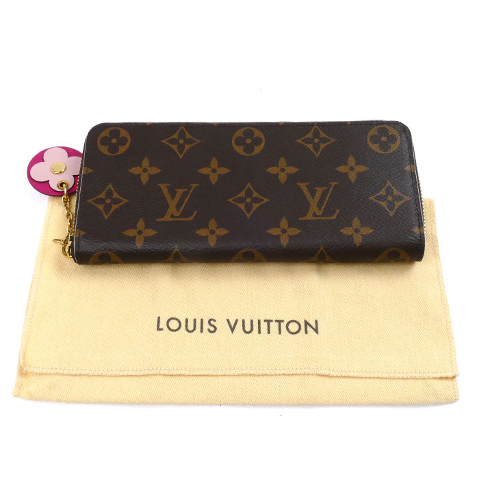 LOUIS VUITTON ルイ・ヴィトン ポルトフォイユ・クレマンス 長財布 ラウンドファスナー モノグラム ブラウン M68314 GI1129 レディース【中古】