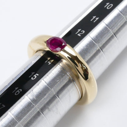 CARTIER カルティエ K18YG イエローゴールド エリプス リング・指輪 ルビー 13.5号 54 9.3g レディース【中古】【美品】