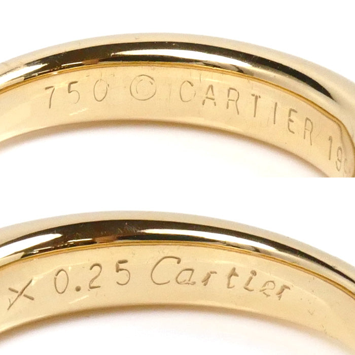 CARTIER カルティエ K18YG イエローゴールド エリプス リング・指輪 ダイヤモンド0.25ct 13.5号 54 9.9g レディース【中古】