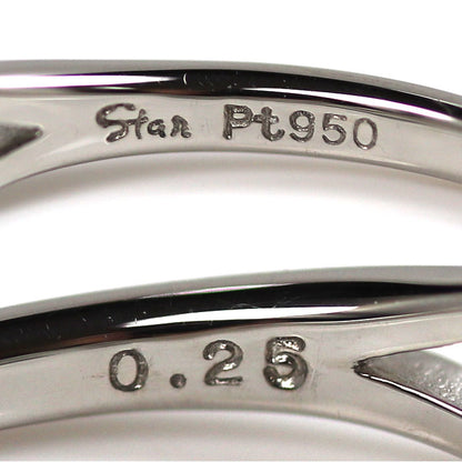 STAR JEWELRY スタージュエリー Pt950プラチナ バタフライ リング・指輪 1XR0588 ダイヤモンド0.25ct 8号 2.8g レディース【中古】