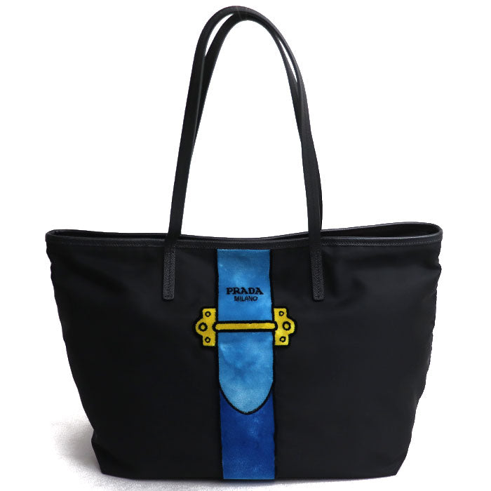 PRADA プラダ カイエ トロンプルイユ トートバッグ ブラック 1BG065 レディース【中古】