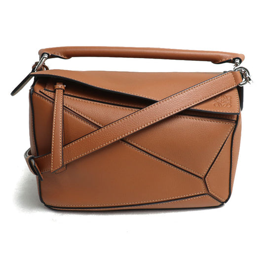 LOEWE ロエベ パズルバッグ スモール 2Wayショルダーバッグ タン 322.30.S21.2530 レディース【中古】【美品】