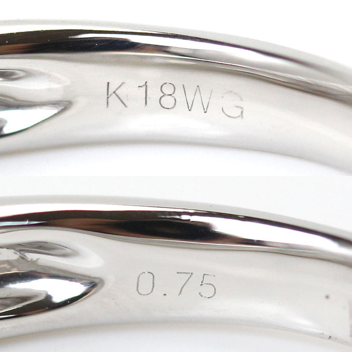 K18WG ホワイトゴールド リング・指輪 ダイヤモンド0.75ct 14号 4.2g レディース【中古】【美品】