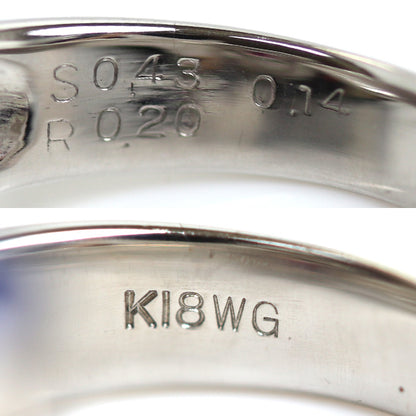 K18WG ホワイトゴールド フラワー リング・指輪 サファイア0.43ct ルビー0.20ct ダイヤモンド0.14ct 11.5号 5.9g レディース【中古】