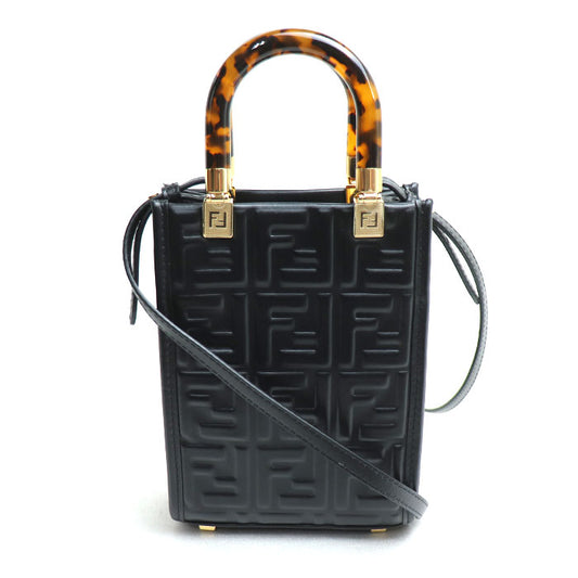 FENDI フェンディ サンシャイン ショッパー スモール 2Wayショルダーバッグ ブラック 8BS051 レディース【中古】【美品】