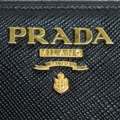 PRADA プラダ サフィアーノレザー ジップアラウンド 長財布 ラウンドファスナー ブラック 1ML506 QWA F0002 IC レディース【中古】【美品】