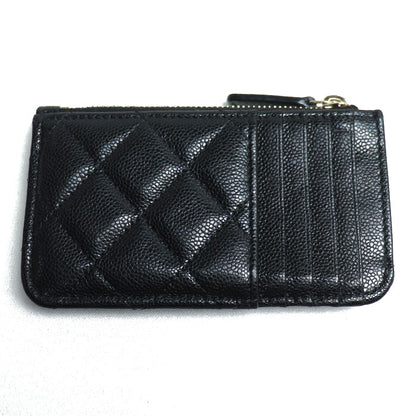 CHANEL シャネル マトラッセ クラシック ジップ カードケース コインケース ブラック AP2570 レディース【中古】