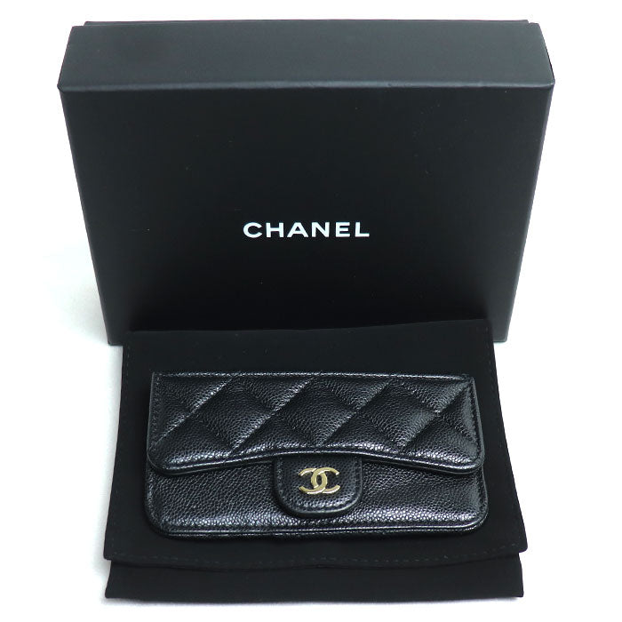 CHANEL シャネル マトラッセ クラシック ジップ カードケース コインケース ブラック AP2570 レディース【中古】