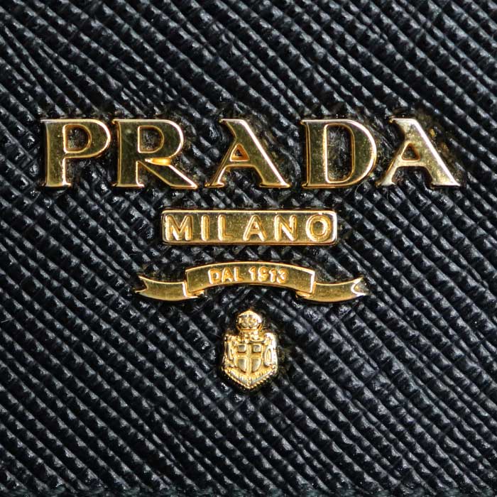 PRADA プラダ サフィアーノレザー 長財布 ブラック マルチ 1MH132 ZLP レディース【中古】