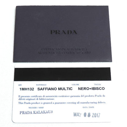 PRADA プラダ サフィアーノレザー 長財布 ブラック マルチ 1MH132 ZLP レディース【中古】