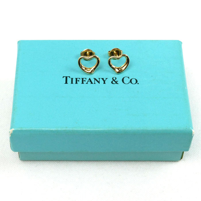 TIFFANY&Co. ティファニー K18YG イエローゴールド オープンハート ピアス 2.3g レディース【中古】