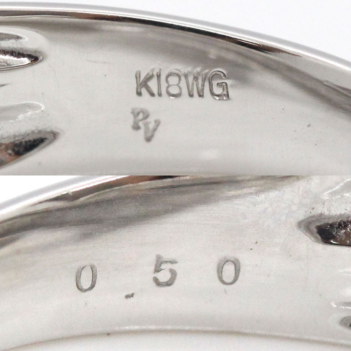 Ponte Vecchio ポンテヴェキオ K18WG ホワイトゴールド リング・指輪 ダイヤモンド0.50ct 12号 4.3g レディース【中古】【美品】