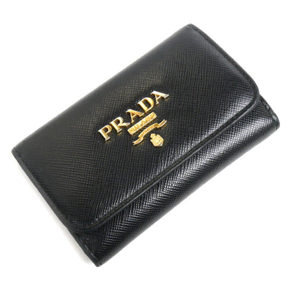 PRADA プラダ サフィアーノマルチカラー  キーケース ブラック マルチカラー 1PG004 ZLP F061H レディース【中古】