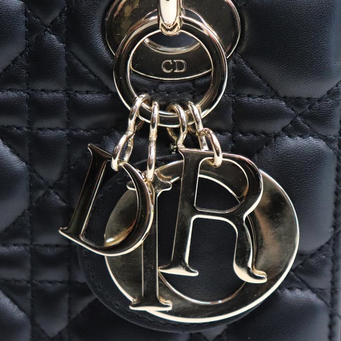 Christian Dior クリスチャンディオール レディディオール My ABCDior カナージュ 2Wayショルダーバッグ ブラック  M0538OCAL_M900 レディース【中古】【美品】