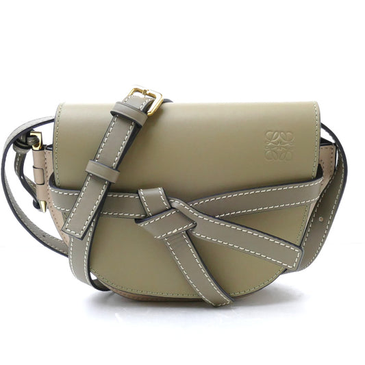 LOEWE ロエベ ゲート デュアル ミニ ショルダーバッグ CLAY GREEN+DUSTY BEIGE(グリーン/ベージュ) A650N46X08 レディース【中古】