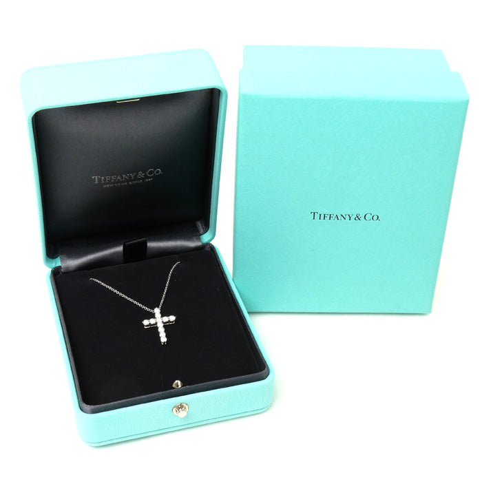 TIFFANY&Co. ティファニー Pt950プラチナ ミディアムクロス ダイヤ ネックレス 60007330 ダイヤモンド 3.7g 41cm レディース【中古】