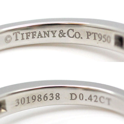 TIFFANY&Co. ティファニー Pt950プラチナ リボン ソリティア リング・指輪 ダイヤモンド0.42ct 6.5号 4.8g レディース【中古】【美品】