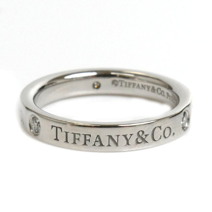 TIFFANY&Co. ティファニー Pt950プラチナ フラットバンド 3P ダイヤ リング・指輪 60001879 ダイヤモンド 7.5号 4.7g レディース【中古】【美品】