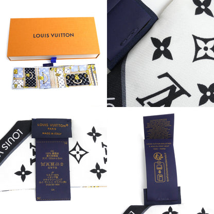 LOUIS VUITTON ルイ・ヴィトン バンドーBB レッツゴー スカーフ ブラック ホワイト M76442 OS0224 レディース【中古】【極美品】