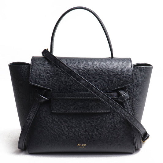 CELINE セリーヌ ナノ ベルトバッグ  2Wayショルダーバッグ ブラック 189003ZVA.38NO レディース【中古】