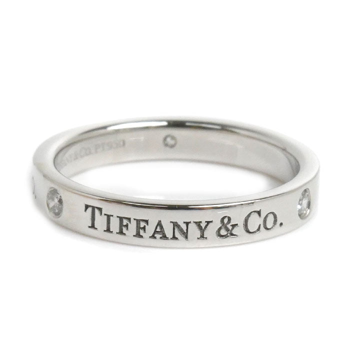 TIFFANY&Co. ティファニー Pt950プラチナ フラットバンド 3P ダイヤ リング・指輪 60001883 ダイヤモンド 11号 5.1g レディース【中古】【美品】