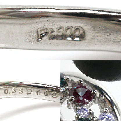 Pt900プラチナ アレキサンドライト リング・指輪 アレキサンドライト0.33ct ダイヤモンド0.08ct 10号 6.2g レディース【中古】【美品】