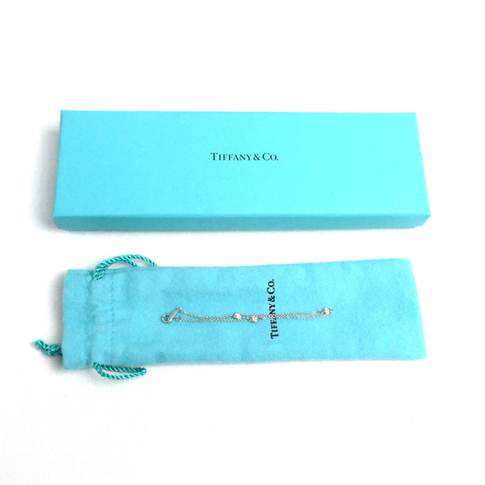 TIFFANY&Co. ティファニー Pt950プラチナ バイザヤード 3P ダイヤ ブレスレット ダイヤモンド 1.4g 17cm レディース【中古】【美品】