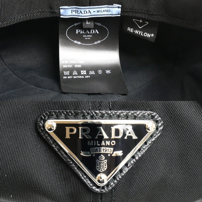 PRADA プラダ Re Nylon リ ナイロン キャスケット ブラック 1HC551 2DMI F0002 L 59cm ユニセックス【中古】【美品】