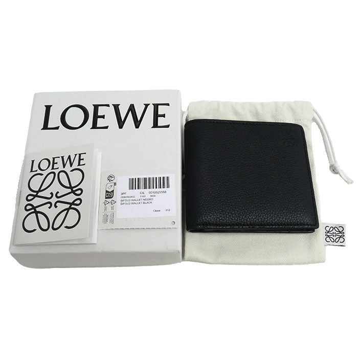 LOEWE ロエベ バイフォールド ウォレット 二つ折り財布 ブラック C660302X02 ユニセックス【中古】【美品】