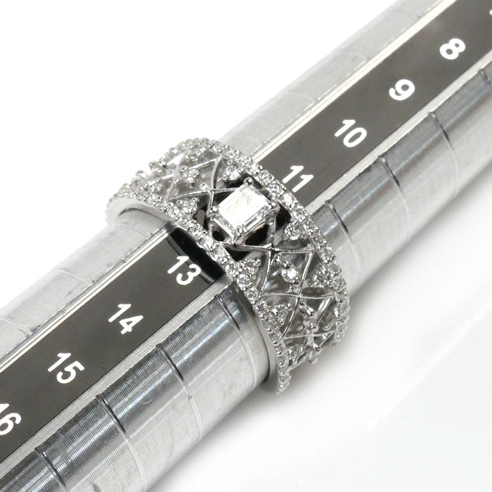 Pt900プラチナ リング・指輪 ダイヤモンド0.22ct/0.36ct 12号 4.5g レディース【中古】【美品】