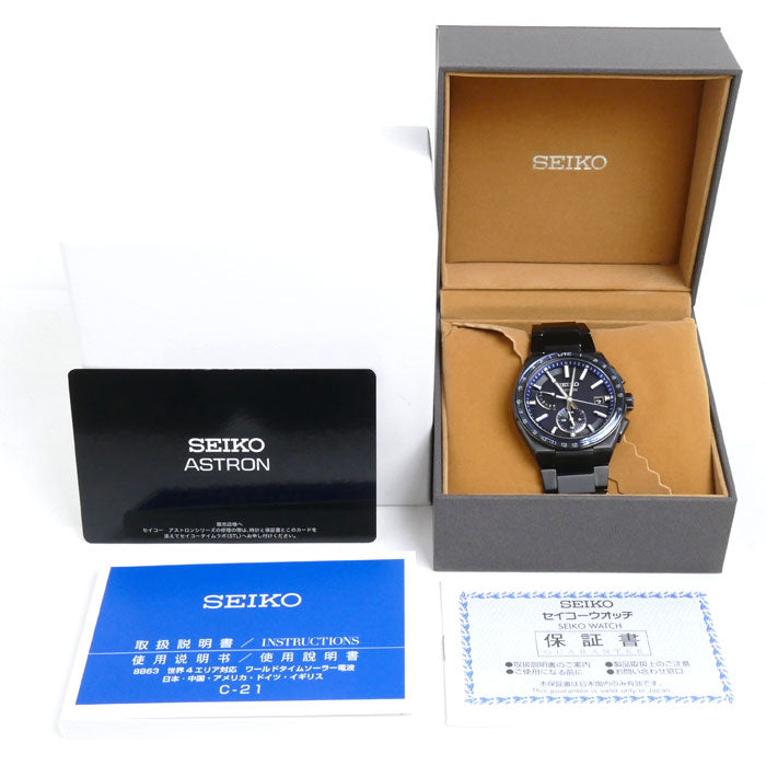 SEIKO セイコー アストロン ネクスター 腕時計 ソーラー ブラック 8B63-0BB0/SBXY041 電波 メンズ【中古】