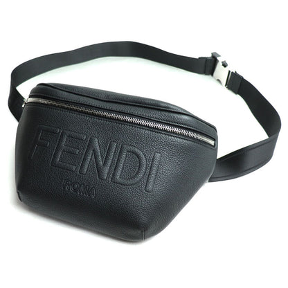 FENDI フェンディ シャドー ダイアゴナル ベルトバッグ ウエストバッグ ブラック 7VA562 AMAC F0GXN メンズ【中古】【美品】