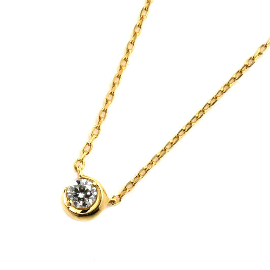 STAR JEWELRY スタージュエリー K18YG イエローゴールド ダイヤ MOON SETTING ネックレス 2ZN1605 ダイヤモンド0.04ct 0.9g 40cm レディース【中古】