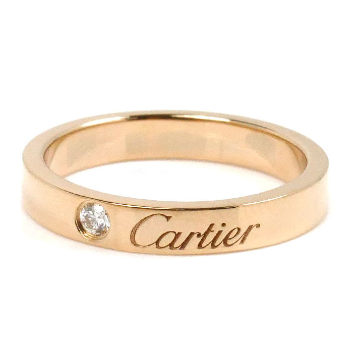 CARTIER カルティエ K18PG ピンクゴールド エングレーブド 1P ダイヤ リング・指輪 B4086450 ダイヤ 10号 50 3.5g レディース【中古】【美品】