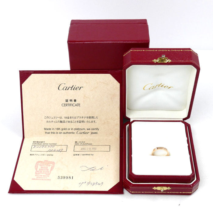 CARTIER カルティエ K18PG ピンクゴールド エングレーブド 1P ダイヤ リング・指輪 B4086450 ダイヤ 10号 50 3.5g レディース【中古】【美品】