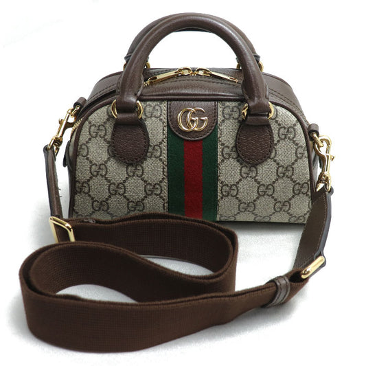 GUCCI グッチ オフィディア トップハンドル ミニ 2Wayショルダーバッグ ベージュ／エボニー 724606 9C2SG 8746 レディース【中古】【美品】