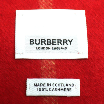 BURBERRY バーバリー LONDON ノバチェック カシミヤ マフラー レッド ブラック ホワイト レディース【中古】【美品】