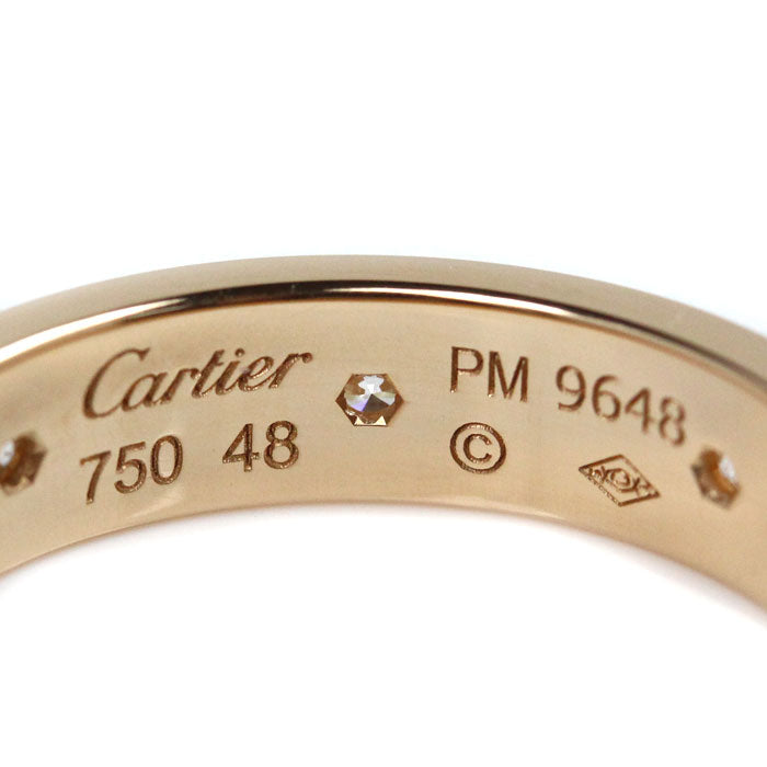 CARTIER カルティエ K18PG ピンクゴールド ミニラブ フル ダイヤ リング・指輪 B4050848 ダイヤモンド 8号 48 3.9g レディース【中古】【美品】