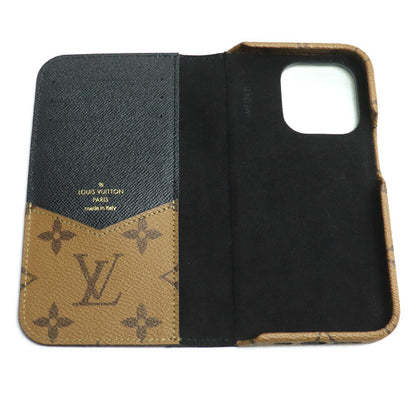 LOUIS VUITTON ルイ・ヴィトン IPHONE バンパー 14PRO iPhoneケース モノグラム・リバース ブラウン ブラック M81977 ME1243 レディース【中古】【美品】