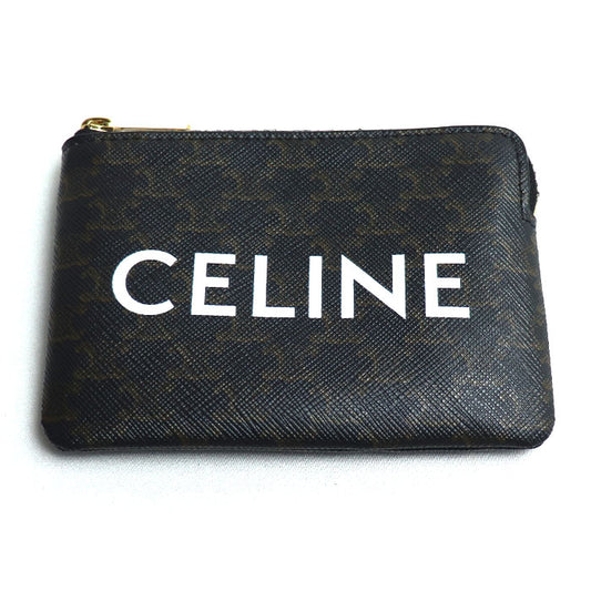 CELINE セリーヌ トリオンフ キャンバス ロゴ コインケース ブラウン 10C662CA2.38NO レディース【中古】【美品】