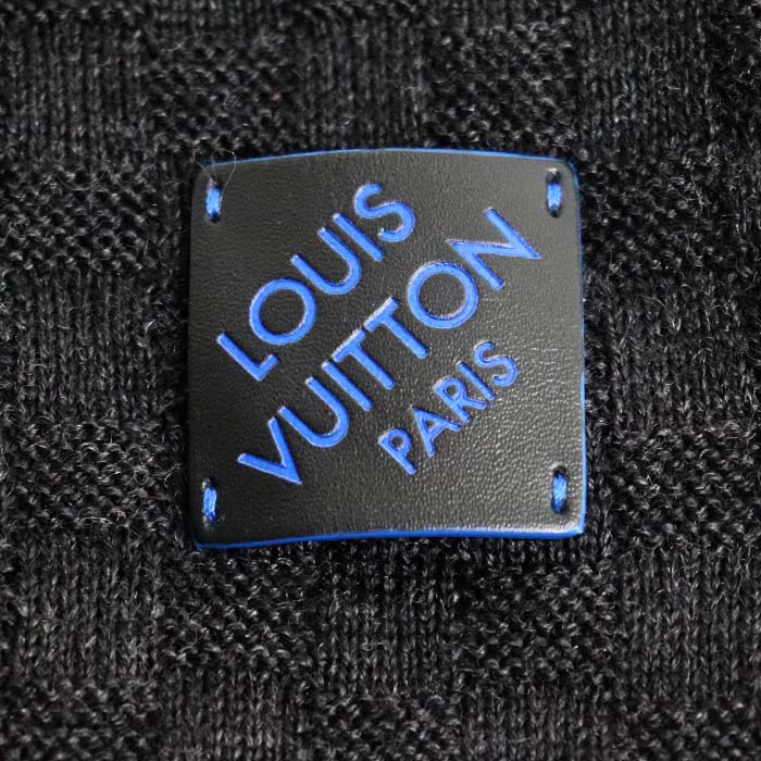 LOUIS VUITTON ルイ・ヴィトン エシャルプ・エッジ マフラー ブラック ブルー M70528 MY0137 メンズ【中古】